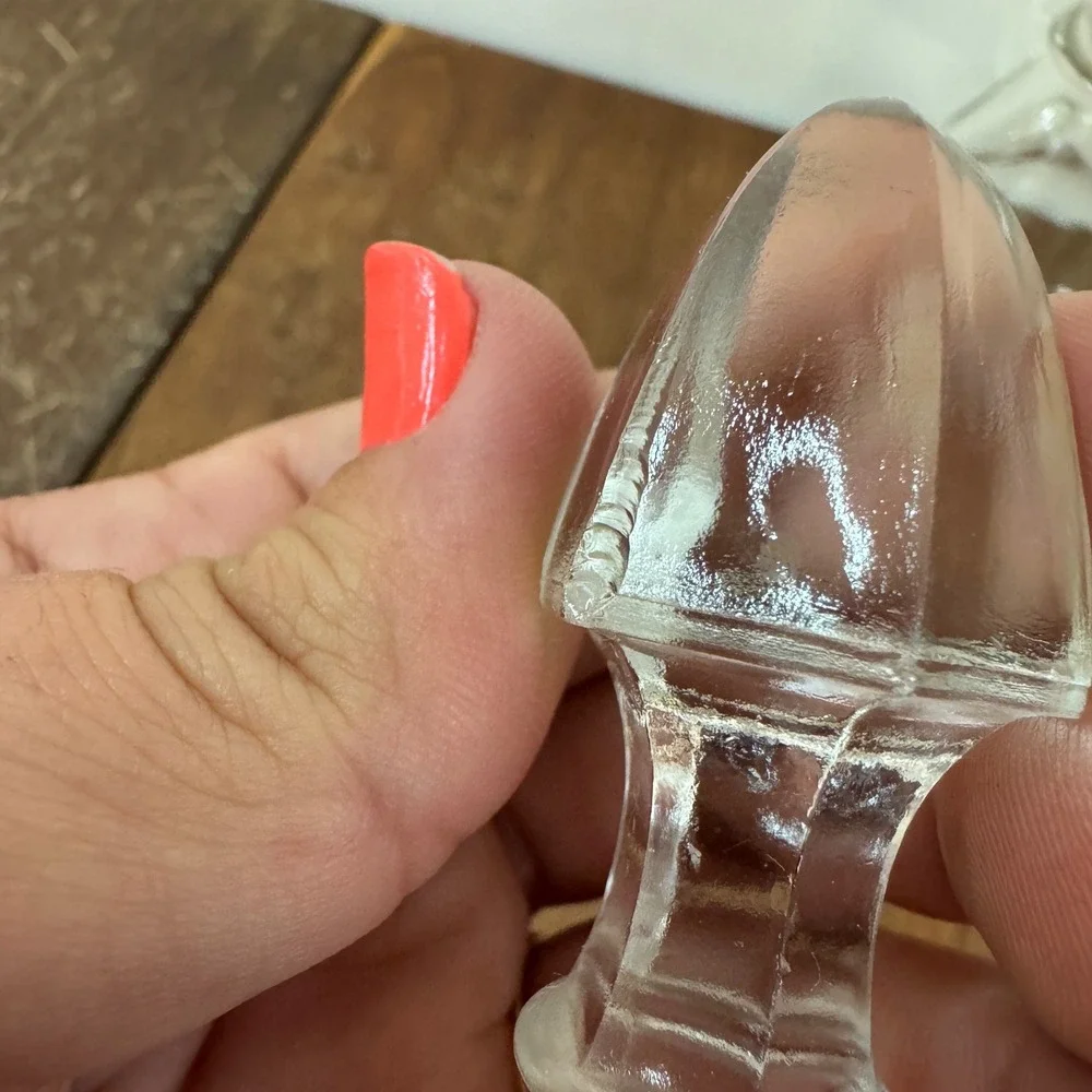 Vintage Clear Glass Oil Vinegar Cruet Carafe Dispenser with Stopper‎